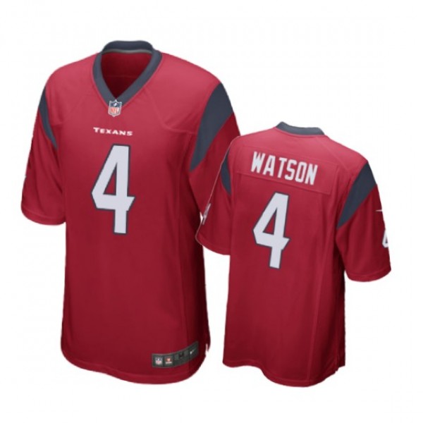 Houston Texans #4 Deshaun Watson Red Nike Game Jer...