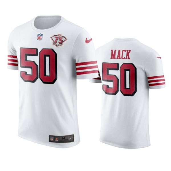 San Francisco 49ers Alex Mack White 75th Anniversary T-Shirt