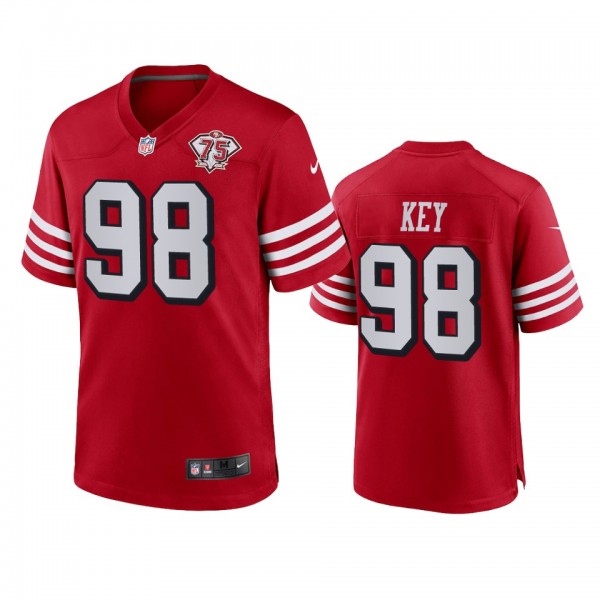 San Francisco 49ers Arden Key Scarlet 75th Anniversary Alternate Game Jersey