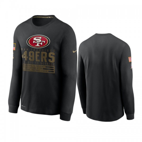 San Francisco 49ers Black 2020 Salute to Service Sideline Performance Long Sleeve T-Shirt