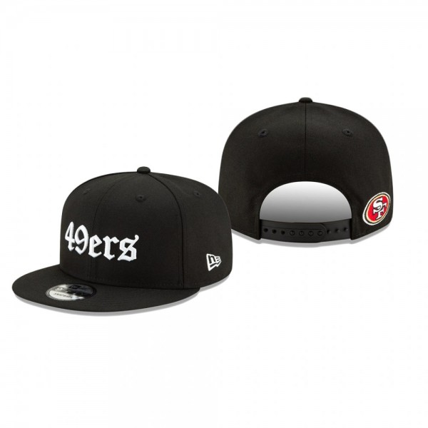 San Francisco 49ers Black Gothic Script 9FIFTY Adjustable Snapback Hat