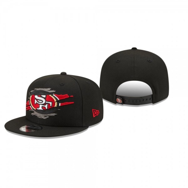 San Francisco 49ers Black Logo Tear 9FIFTY Snapbac...