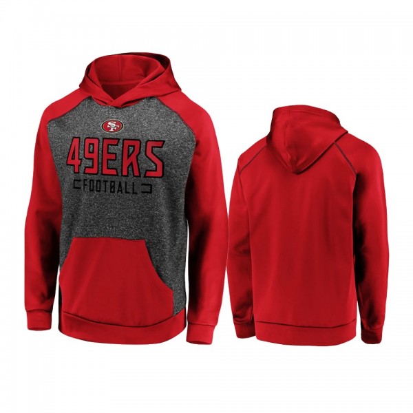 San Francisco 49ers Charcoal Scarlet Game Day Ready Chiller Fleece Raglan Pullover Hoodie