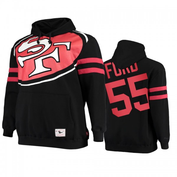 San Francisco 49ers Dee Ford Black Big Face Historic Logo Fleece Pullover Hoodie