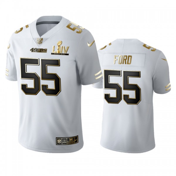 Dee Ford 49ers White Super Bowl LIV Golden Edition Jersey
