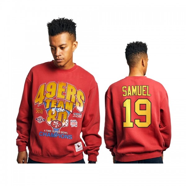 Men's San Francisco 49ers Deebo Samuel Red Super Bowl Champions Vintage Sweatshirt