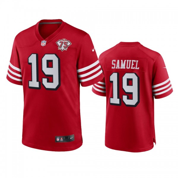 San Francisco 49ers Deebo Samuel Scarlet 75th Anniversary Alternate Game Jersey