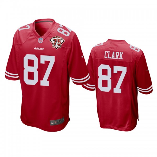 San Francisco 49ers Dwight Clark Scarlet 75th Anni...