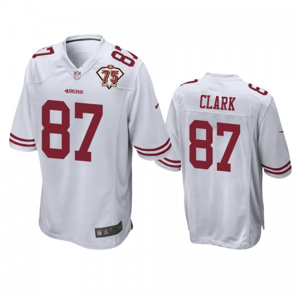 San Francisco 49ers Dwight Clark White 75th Annive...