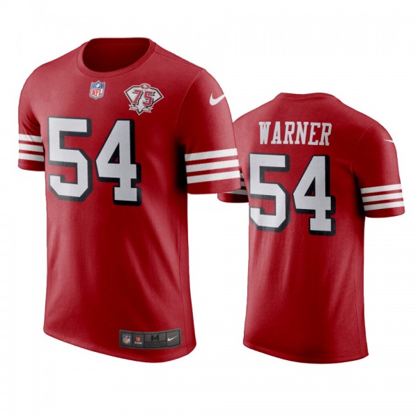 San Francisco 49ers Fred Warner Scarlet 75th Anniversary T-Shirt