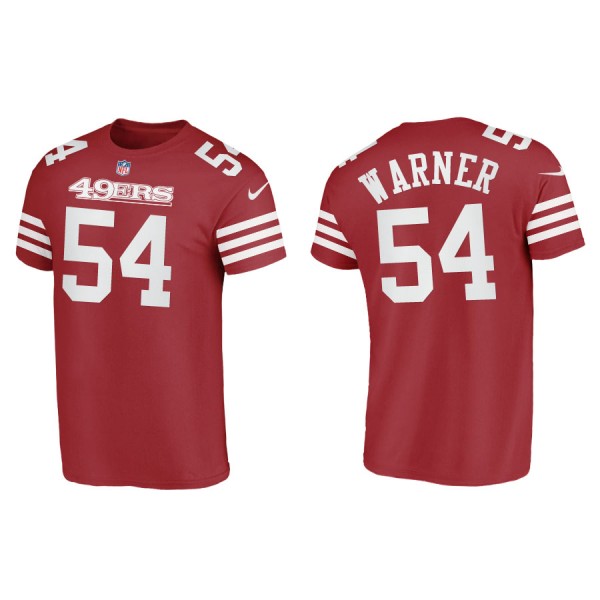 Fred Warner San Francisco 49ers Men's Name & Number Scarlet T-Shirt
