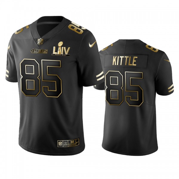 George Kittle 49ers Black Super Bowl LIV Golden Edition Jersey