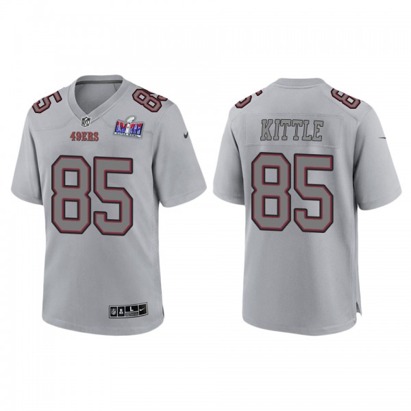 Men's George Kittle San Francisco 49ers Gray Super Bowl LVIII Atmosphere Fashion Game Jersey