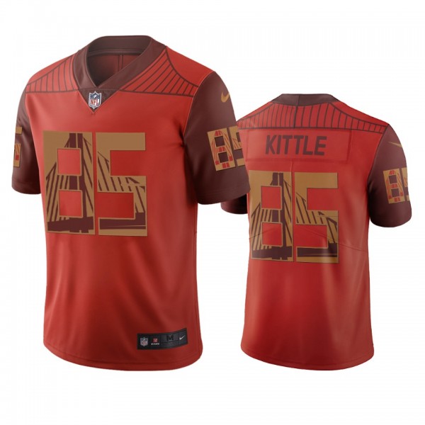 San Francisco 49ers George Kittle Orange Vapor Lim...