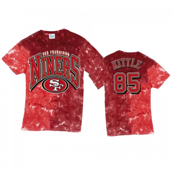 San Francisco 49ers George Kittle Red Tri Dye Vint...