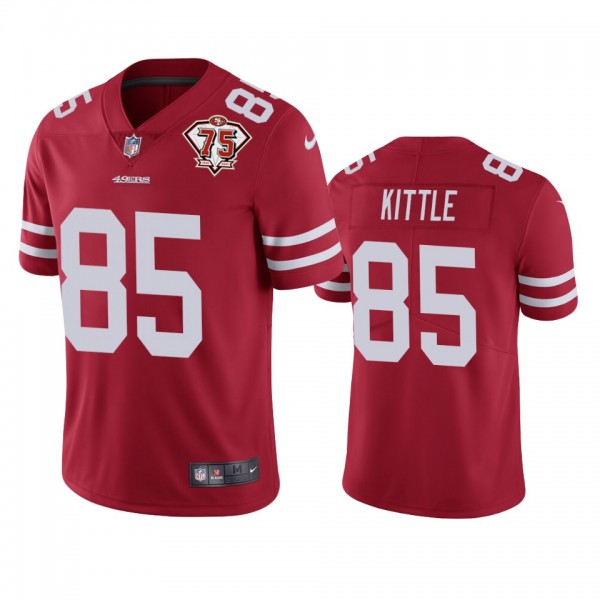 San Francisco 49ers George Kittle Scarlet 75th Ann...