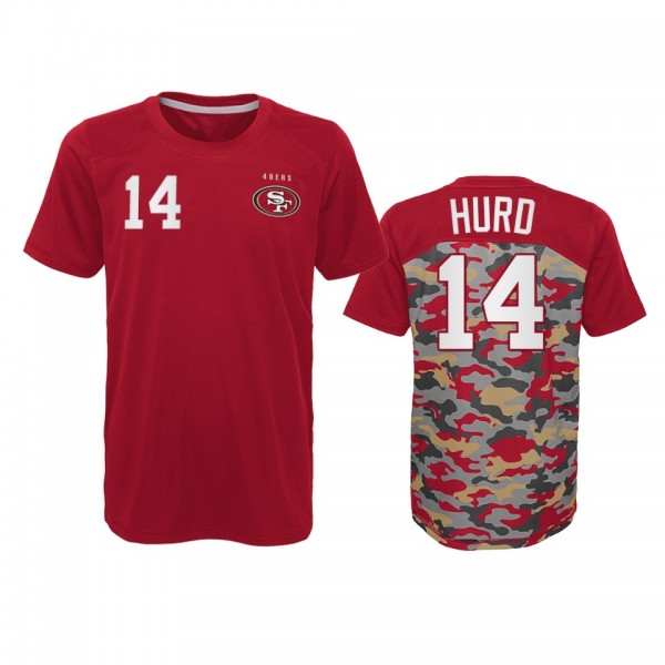 San Francisco 49ers Jalen Hurd Outerstuff Camo Scarlet Extra Yardage T-Shirt