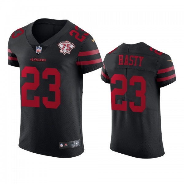 San Francisco 49ers JaMycal Hasty Black 75th Anniv...