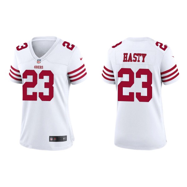 Women's San Francisco 49ers JaMycal Hasty Game White Jersey