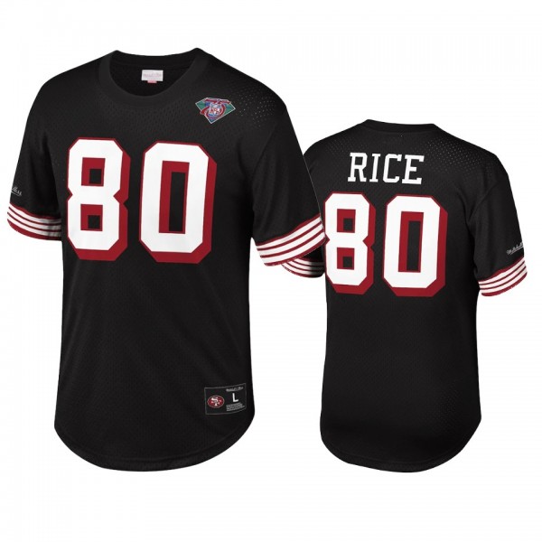 San Francisco 49ers Jerry Rice Black Retired Player Name Number Mesh T-Shirt