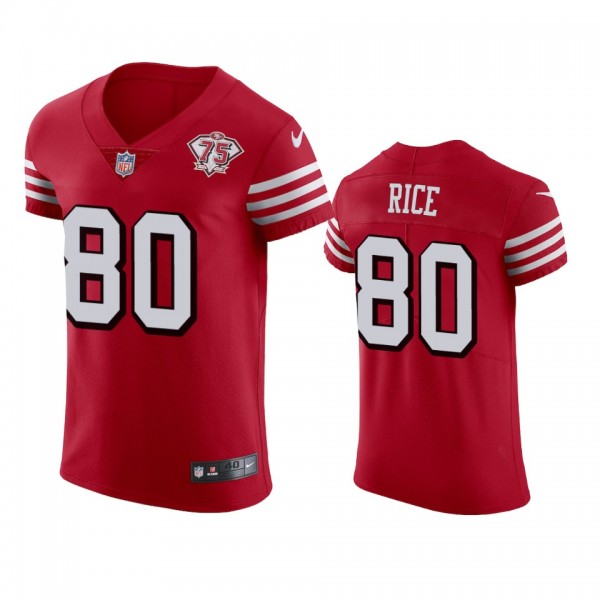 San Francisco 49ers Jerry Rice Scarlet 75th Annive...