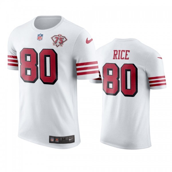 San Francisco 49ers Jerry Rice White 75th Annivers...