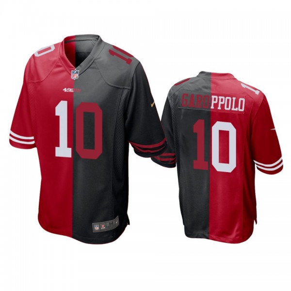 San Francisco 49ers Jimmy Garoppolo Red Black Split Two Tone Game Jersey