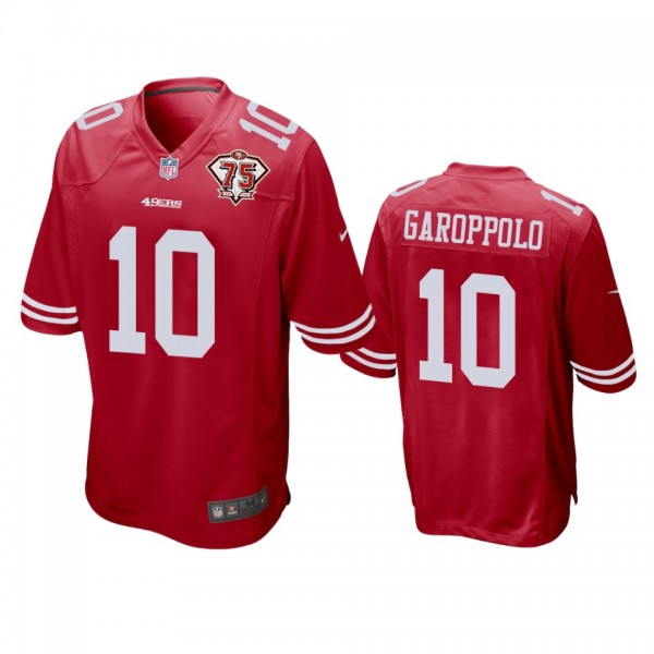 San Francisco 49ers Jimmy Garoppolo Scarlet 75th A...