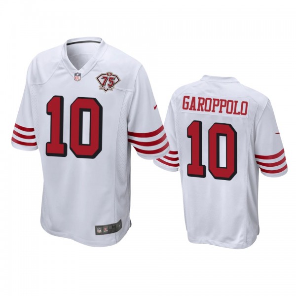 San Francisco 49ers Jimmy Garoppolo White 75th Ann...