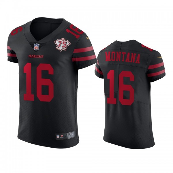 San Francisco 49ers Joe Montana Black 75th Anniversary Jersey - Men's