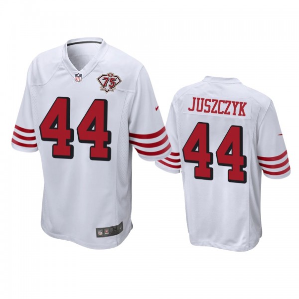San Francisco 49ers Kyle Juszczyk White 75th Anniversary Throwback Game Jersey