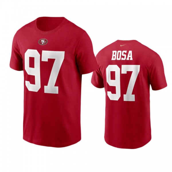 Men's San Francisco 49ers Nick Bosa Scarlet Name &...