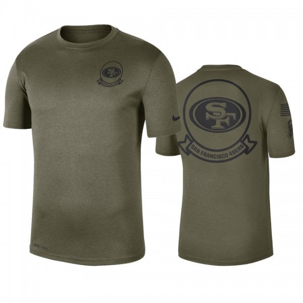 San Francisco 49ers Olive 2019 Salute to Service Sideline Seal Legend Performance T-Shirt