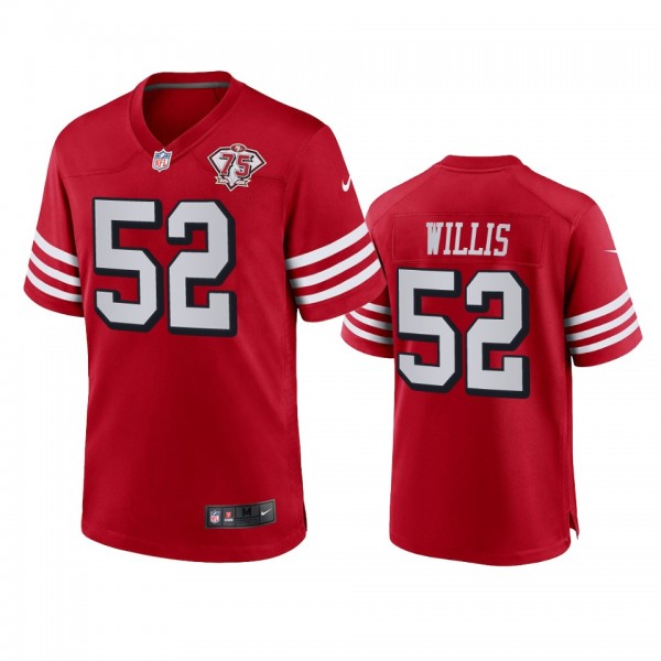 San Francisco 49ers Patrick Willis Scarlet 75th An...