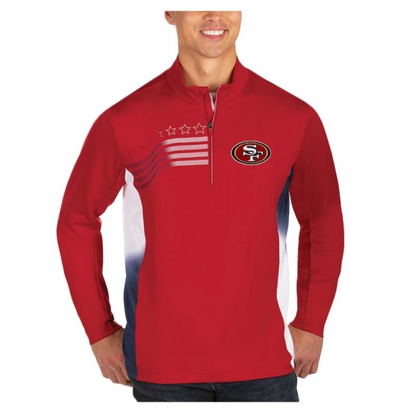 San Francisco 49ers Red White Liberty Quarter-Zip Pullover Jacket
