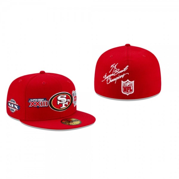 San Francisco 49ers Red World Champions 59FIFTY Fi...
