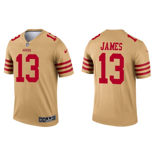 Men's San Francisco 49ers Richie James Inverted Legend Gold Jersey