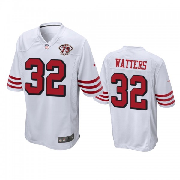 San Francisco 49ers Ricky Watters White 75th Anniv...