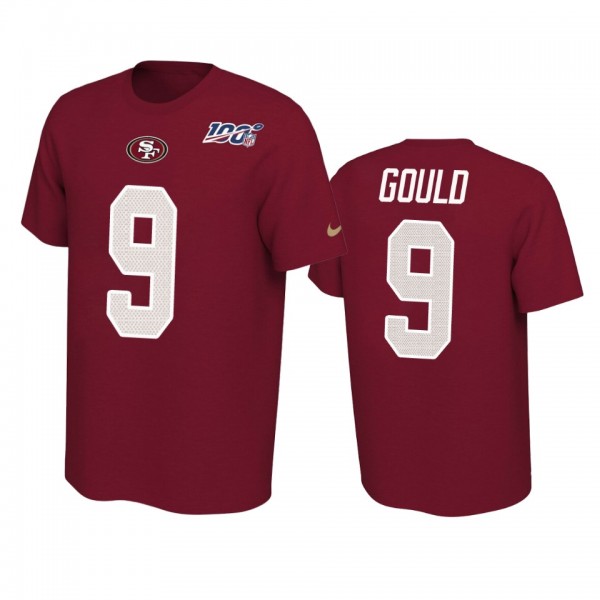 San Francisco 49ers Robbie Gould Scarlet 100th Season Player Pride T-Shirt