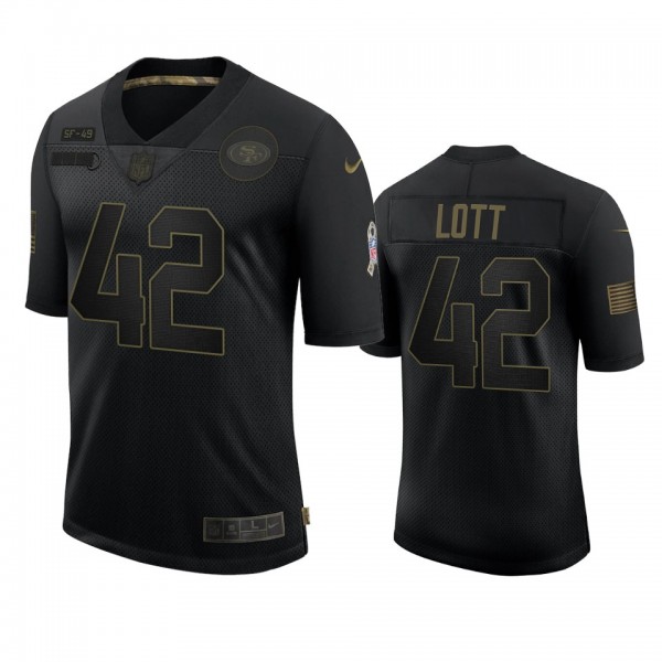 San Francisco 49ers Ronnie Lott Black 2020 Salute To Service Retired Jersey