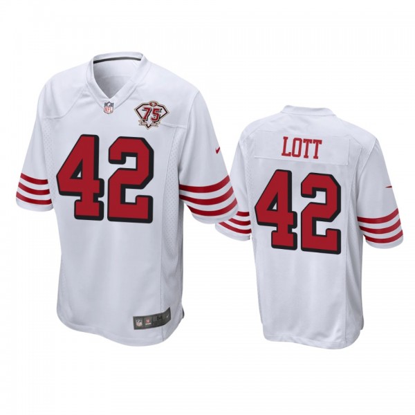 San Francisco 49ers Ronnie Lott White 75th Anniver...