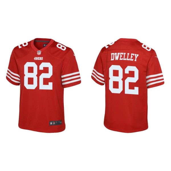 Youth San Francisco 49ers Ross Dwelley Game Scarle...