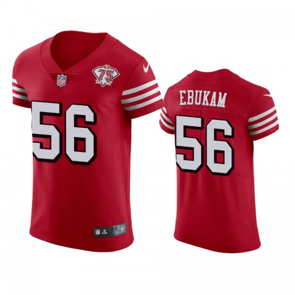 San Francisco 49ers Samson Ebukam Scarlet 75th Anniversary Jersey - Men's