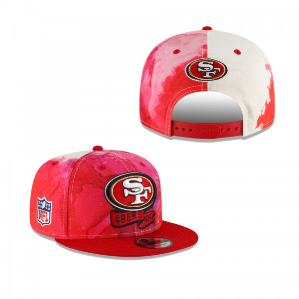 Men's San Francisco 49ers Scarlet 2022 Sideline 9FIFTY Ink Dye Snapback Hat