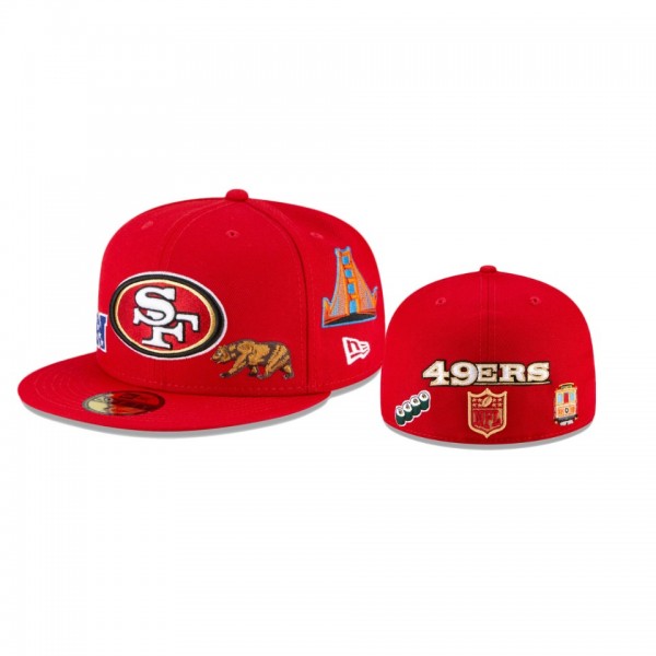 San Francisco 49ers Scarlet Local 59FIFTY Fitted H...