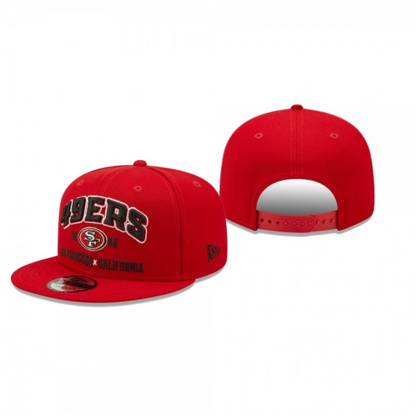 San Francisco 49ers Scarlet Stacked 9FIFTY Snapbac...