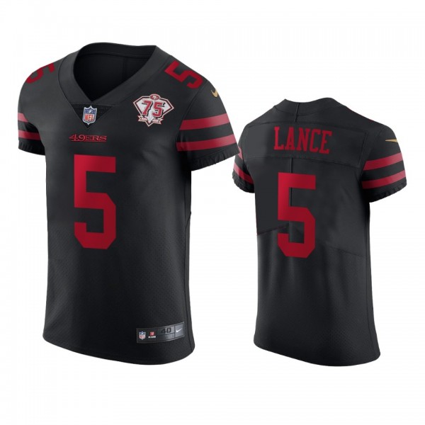 San Francisco 49ers Trey Lance Black 75th Annivers...