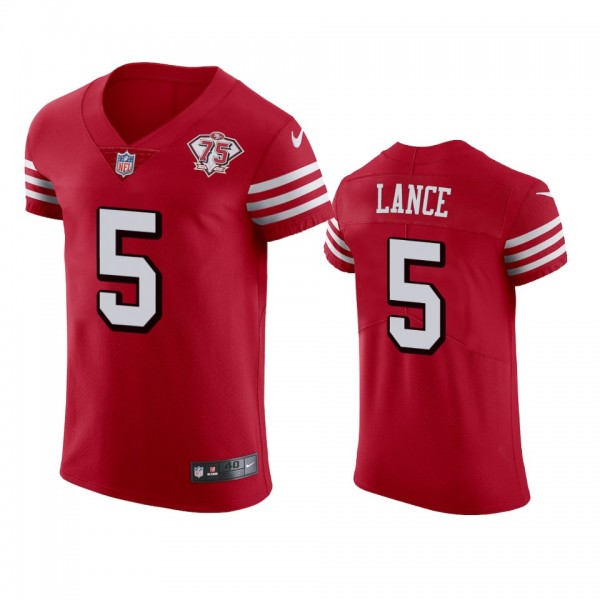 San Francisco 49ers Trey Lance Scarlet 75th Annive...