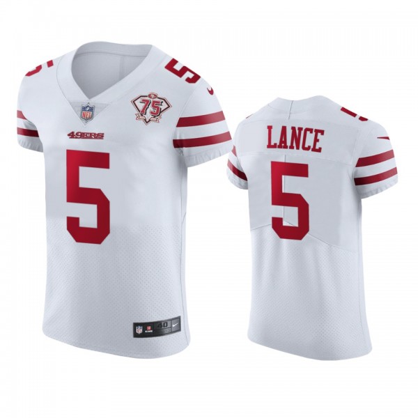San Francisco 49ers Trey Lance White 75th Annivers...