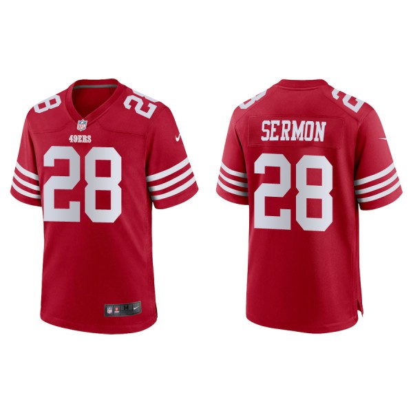 Trey Sermon San Francisco 49ers Men's Game Scarlet...